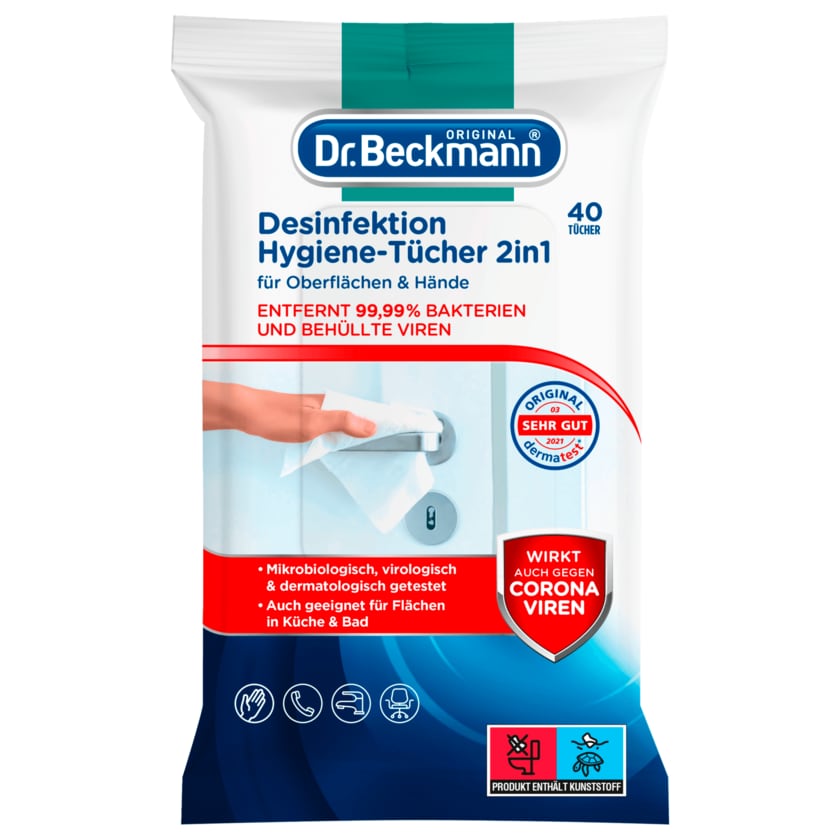 Dr. Beckmann Desinfektion Hygiene-Tücher 2in1 40 Tücher
